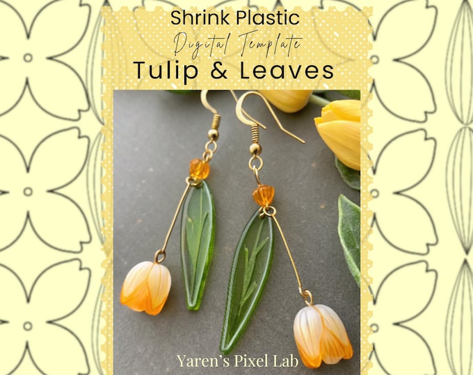 Tulip Shrink Plastic Digital Template | DIY Shrink Plastic Flowers ...
