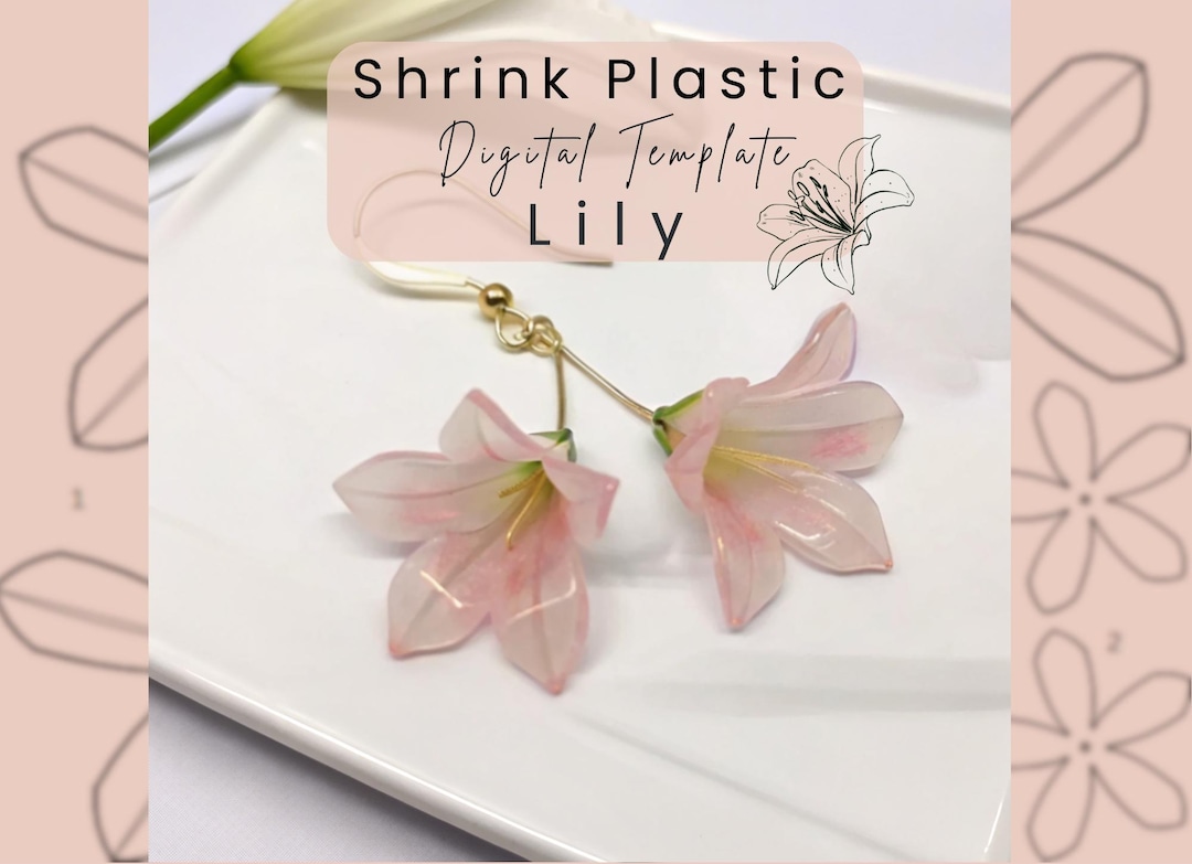Star Lily Shrink Plastic Template: DIY Jewelry & Keychain SVG (digital ...