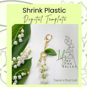 Lily of the Valley Shrink Plastic Template | DIY Jewelry & Keychain (Digital Download)