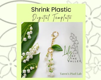 Lily of the Valley Shrink Plastic Template DIY Jewelry