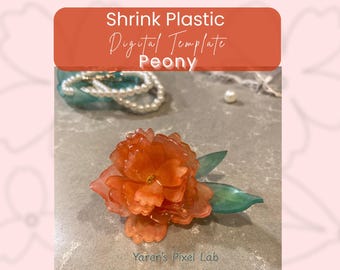 Szablon z folii termokurczliwej „Peony”: DIY Flower SVG (do pobrania cyfrowego)