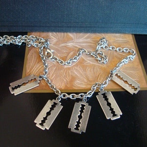 Gothic, Jewelry, Necklace, Choker of Razors, Use as Is, Quality Chain ...