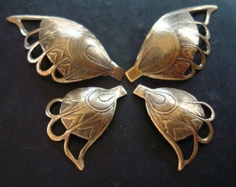 BUTTERFLY WINGS, Lovely Vintage Patina, Quality USA Brass Stamping, Necklace or Earring Supply, Embellishment, Pendants, Jewelry Supplies