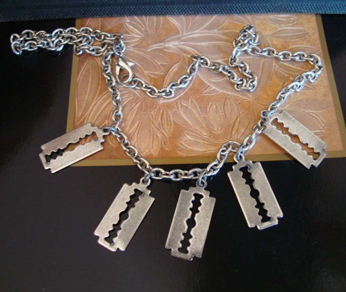 Gothic Jewelry Necklace Choker of Razors Use as Is - Etsy