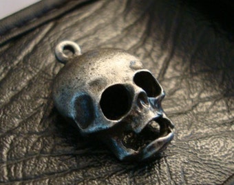 Gothic, Dreaded Skull, Alien, Jewelry Supply, 1 CREEPY SKULL PENDANT,  Another Unique Skull With Ring