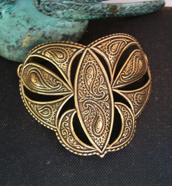 Jewerly Supplies, Ornate Cuff Bracelet Component, Brass Ox Jewelry Supply, Metal Rings Added For A Professional Look, USA Brass, Handmade