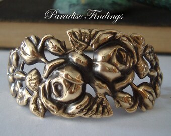 Rose Garden Bracelet Supply, Polished Brass Cuff Component, USA Metals, Rings Metal Bonded For A Professional Look in Your Jewelry Design