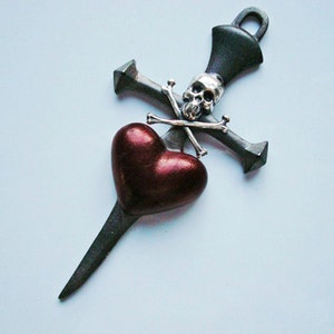 Gothic Skull Cross, Completed Necklace or Custom Necklace Pendant, LOVE OF GOTHIC, Skull Cross Sword Necklace Supply, Large Custom Pendant