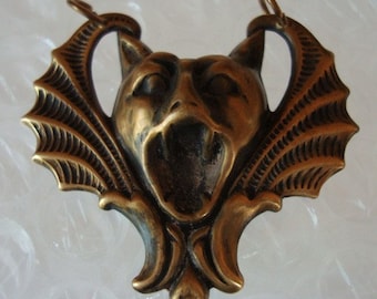 I SCREAM, You Scream GARGOYLE Pendant, 1 1/2 Inches Tall, Not Raw Brass