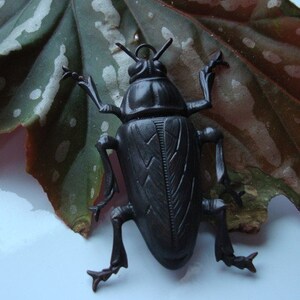 BUG Of BUGS PENDANT, Large Dark Brass Bug, Custom, Very Unique, 2 1/4 Inch, Ring Added To Hang image 3