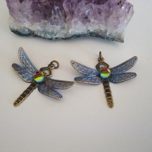 Dragonfly Jewelry Supply Custom Handmade Iridescent Glass - Etsy