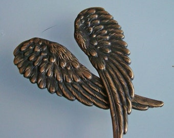 SteamPunk, LARGE OLD WORLD Brass Ox Wings, 2 5/8 Inches Long, Can Be Drilled, Make Great Connectors