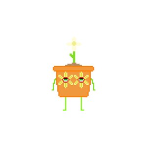 Plant Pot Creature Perler Pattern