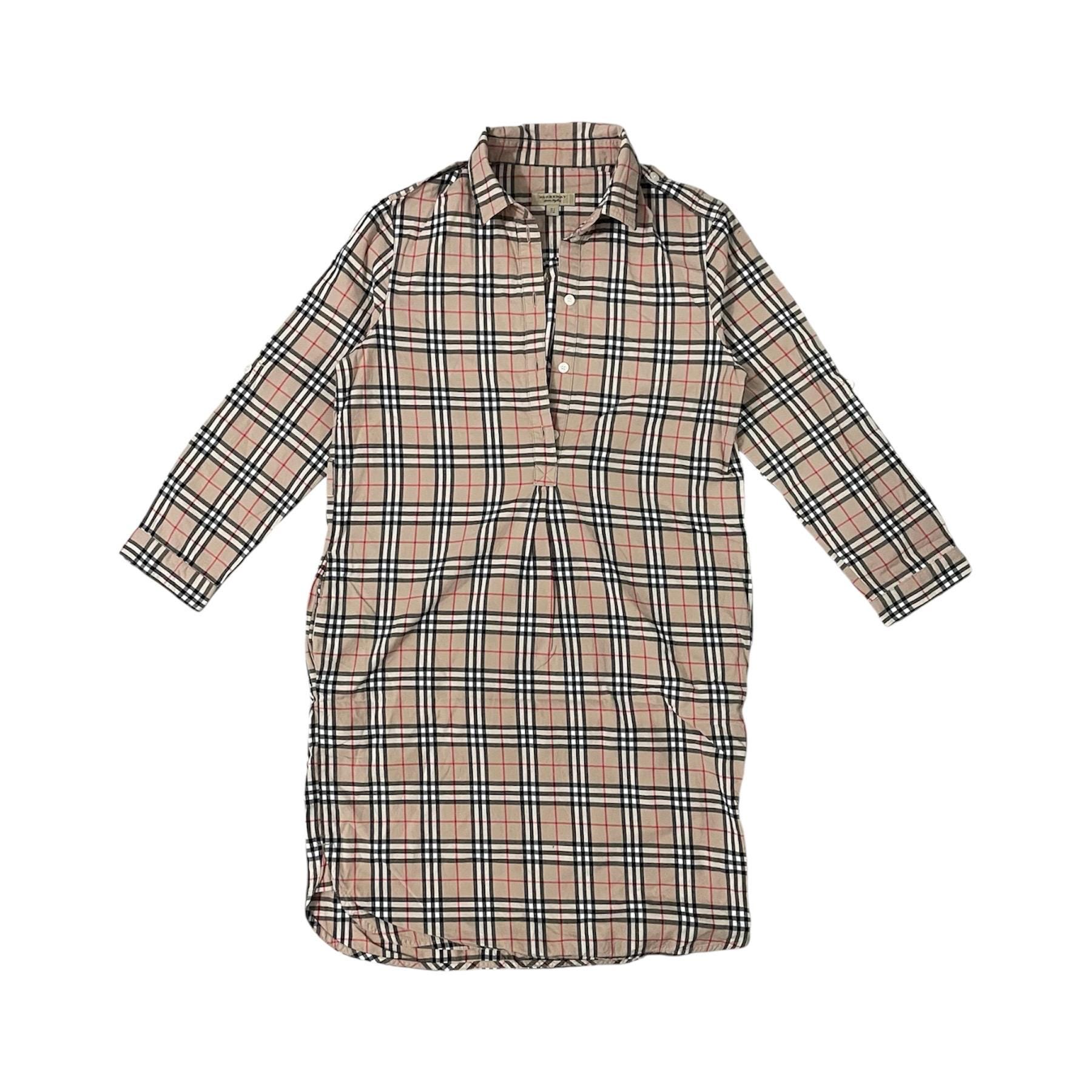 Burberry London Tight Burberry Dress Slim Fit Check Cotton Shirt In Sand  Women Burberry® Official