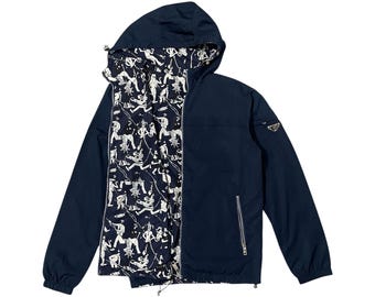 Chaqueta con capucha y logotipo triangular reversible de nailon Prada vintage