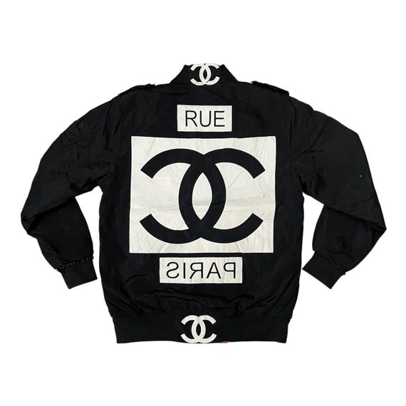 Vintage Chanel Rue Big Logo Bomber Jacket - Etsy