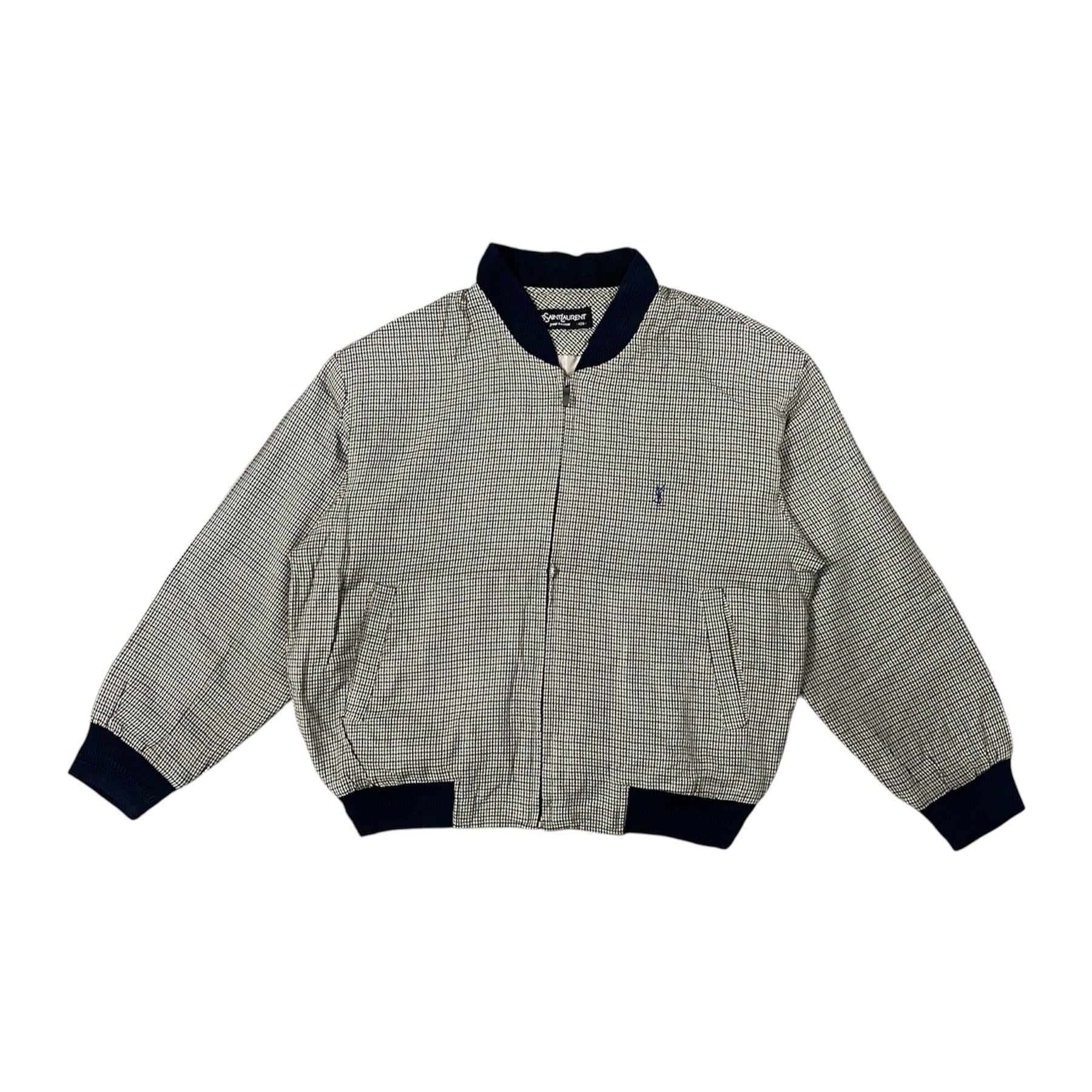 ジャケット・アウター Vintage Yves Saint Laurent knit jacket 90s Vintage YSL Yves Saint Laurent Harrington Jacket Beige