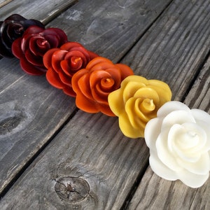 FLOATING ROSE Beeswax Candle - Choose ONE of 6 colors - 100% Pure Beeswax