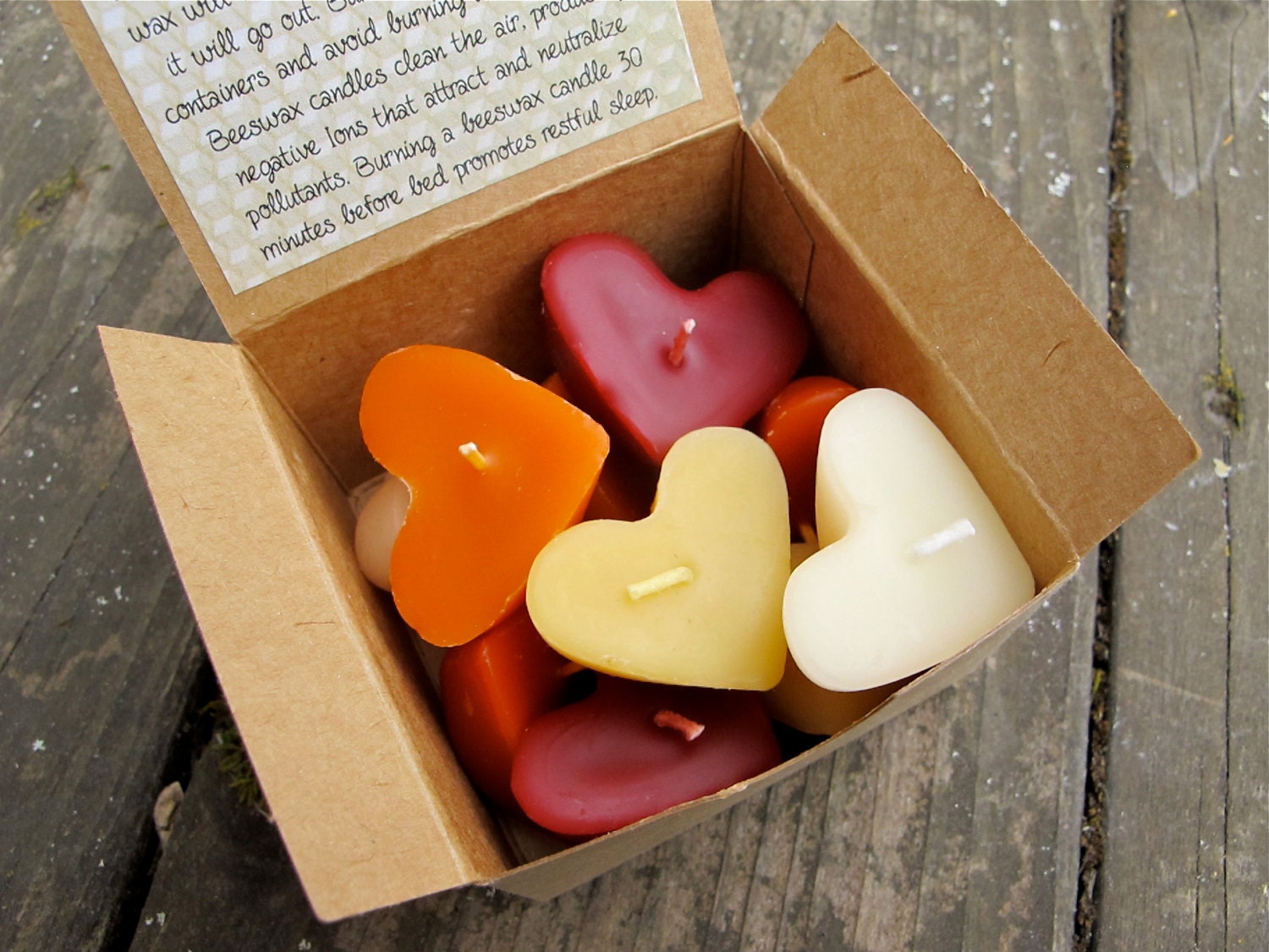 100% pure beeswax heart shaped candle-large 4 heart candle-unique heart  beeswax candles-organic beeswax