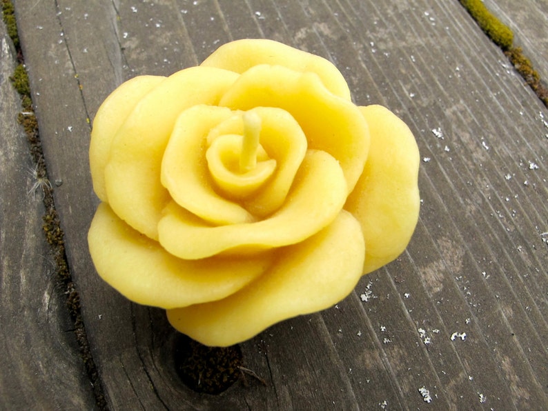 FLOATING ROSE Beeswax Candle Choose ONE of 6 Colors 100 Etsy