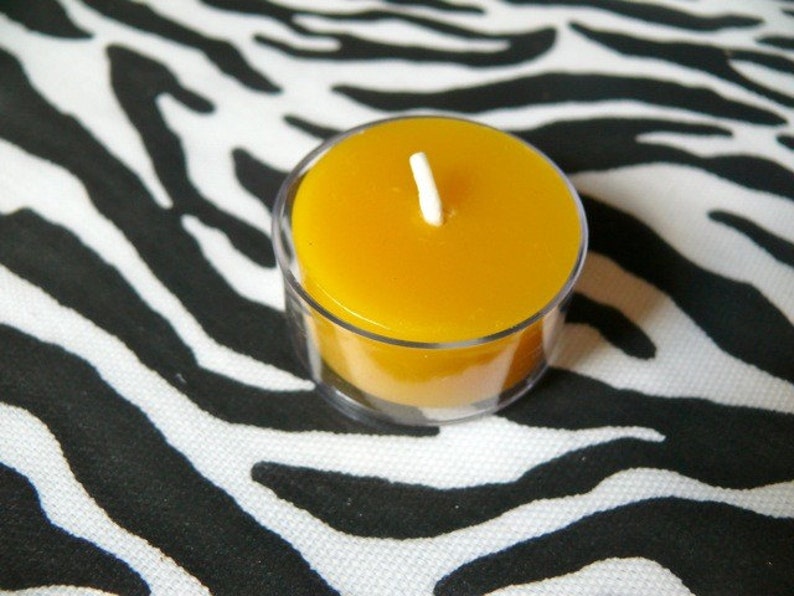 12 Pure Beeswax TEA LIGHTS Dozen 100% Pure Beeswax Candles Set of 12 image 4