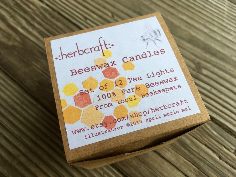 12 Pure Beeswax TEA LIGHTS Dozen 100% Pure Beeswax Candles Set of 12 image 2