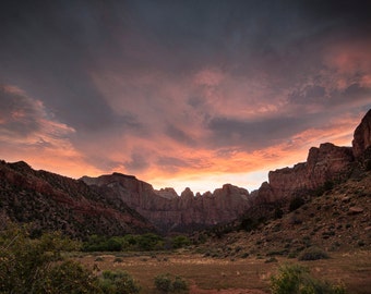 Towers of the Virgin at Sunset Fine Art Print