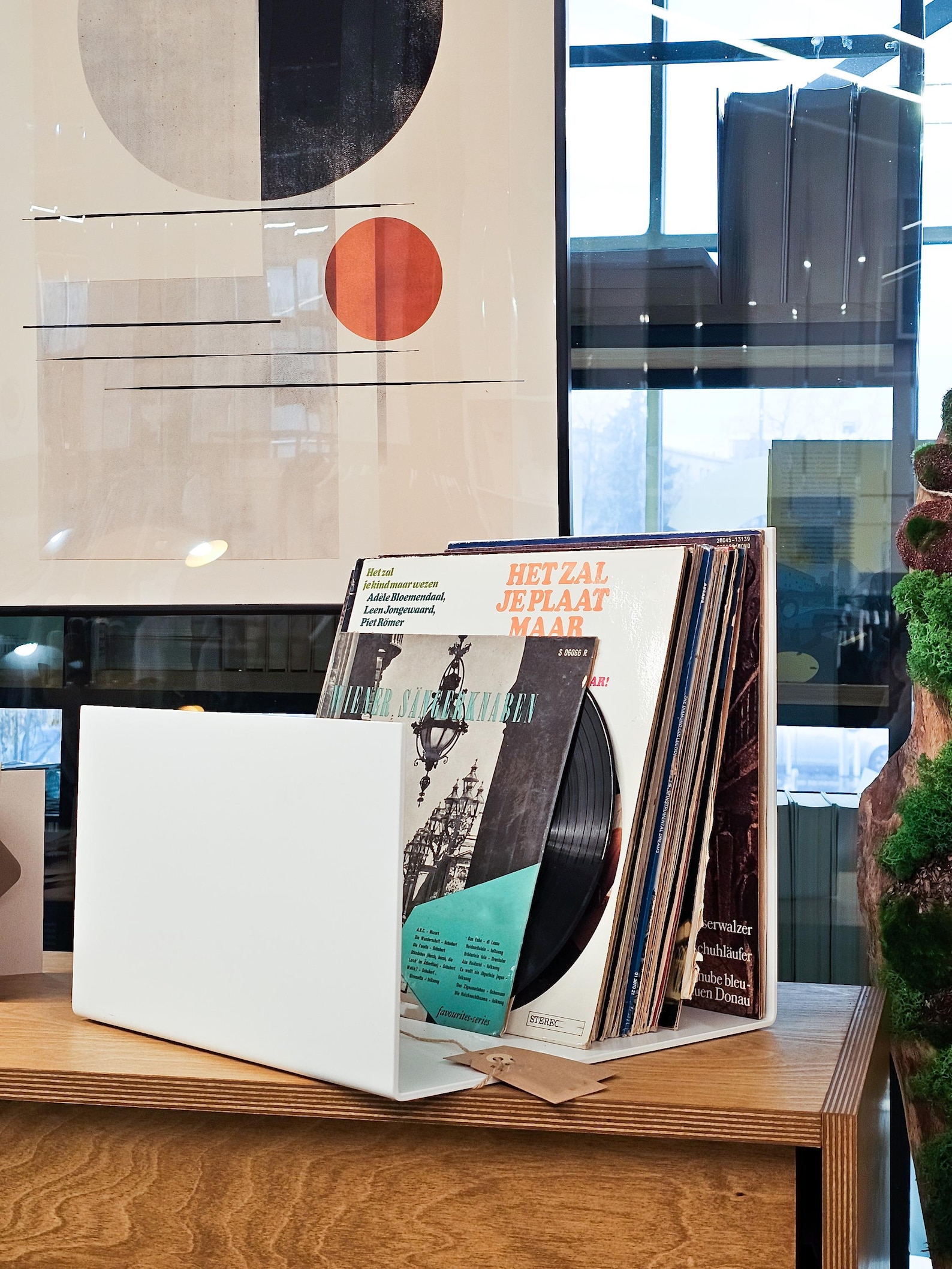 White Long Play Rack, Modern LP Stand & Vinyl Storage for 120 Records ...