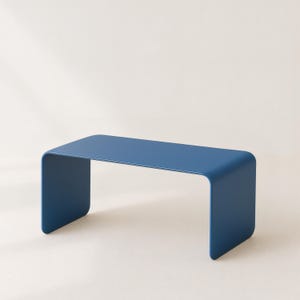 Modern Side Table, Ultramarine Blue Powder-Coated Steel - Square Metal Furniture