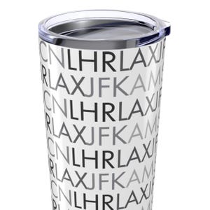 Tumbler for World Explorers - London NYC LA Barcelona Amsterdam San Francisco Gift, Jetsetter Cup Wanderlust Mug, Great Travels Gift