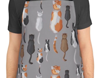 Cat Lover Cooking Apron, Mothers Day Cat Mom Gift