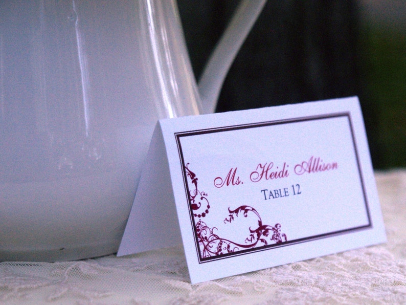 Custom Designed Place Cards Etsy