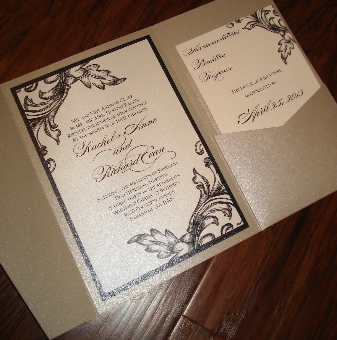 Custom Pocketfold Wedding Invitations Design Your Own Etsy
