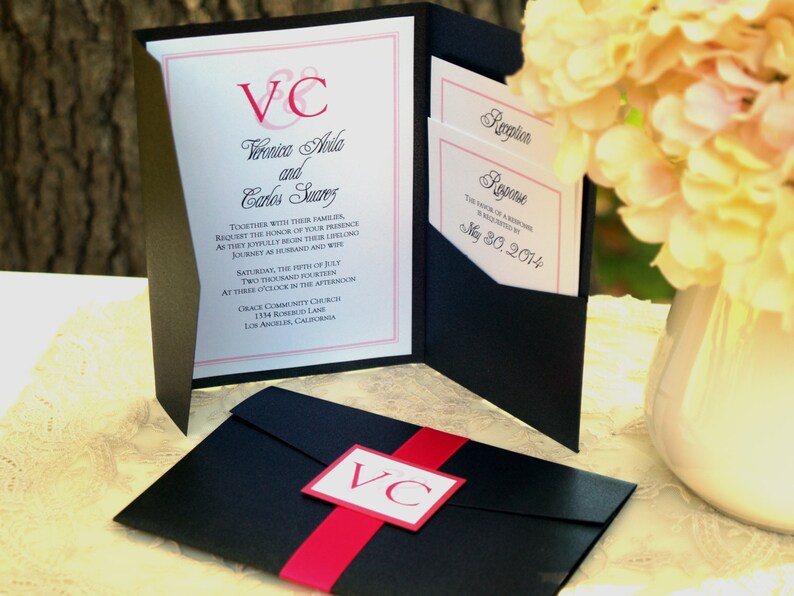 Custom Pocketfold Wedding Invitations Design Your Own | Etsy