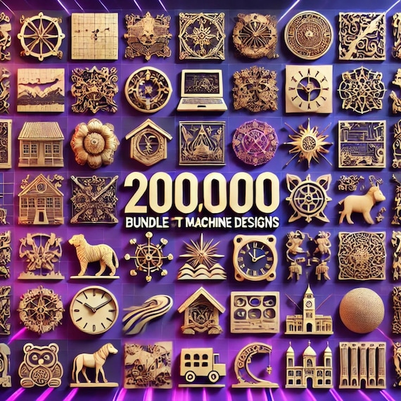 CNC Files Laser Cut Bundle, Perfect for Plasma Cutting, 200k+ Vectors, 2D/3D Engraving SVG, Dxf, Dwg, Eps, Stl, Designs, black friday sale