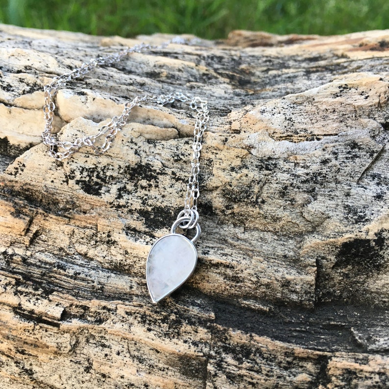 Moonstone Pendant Necklace Handmade Gemstone Sterling Silver Hippie ...