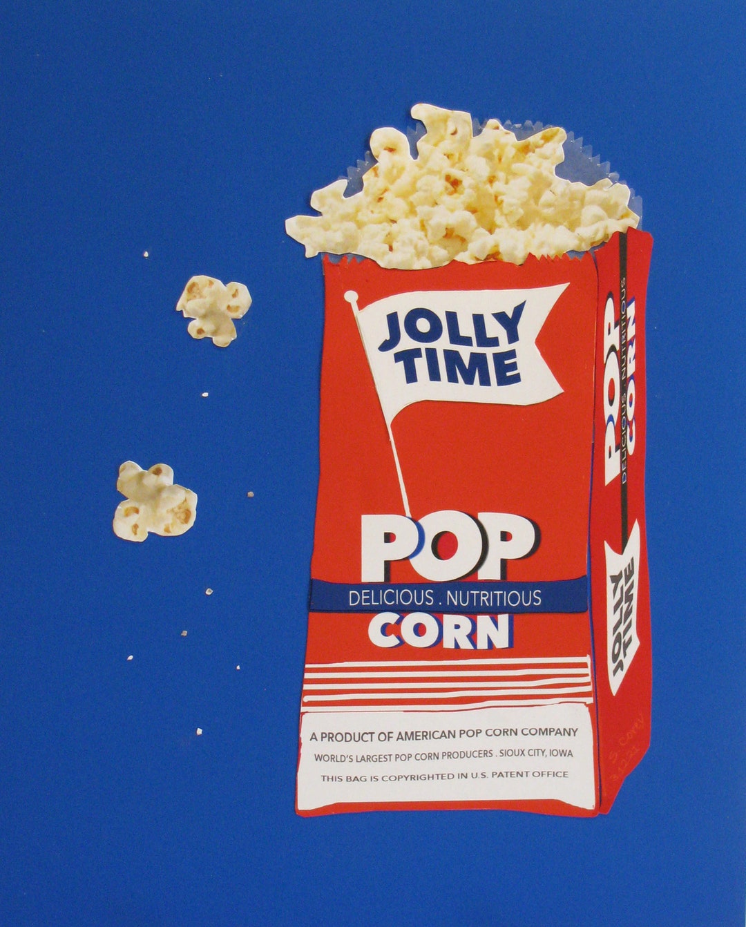 Retro Kitchen Popcorn Collage Food Art, One of a Kind Original Piece ...