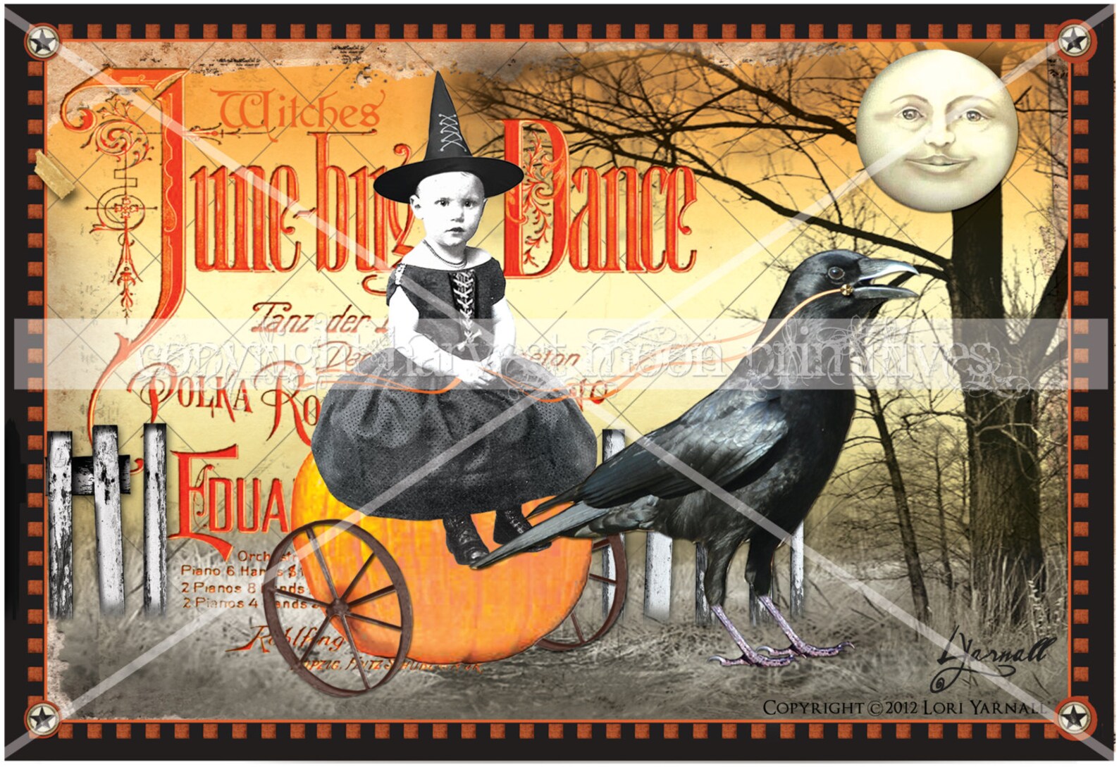 JUNE BUG DANCE Primitive Halloween Postcards Etsy