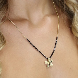 Hibiscus necklace, Hawaiian necklace, Plumeria jewelry, Flower necklace ,Sterling Silver Flower  necklace,  Women's spinal necklace