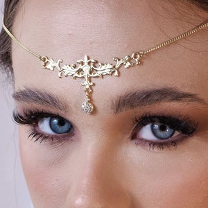 Bridal Forehead Jewelry. 18ct gold /Rose gold. Bridal Jewelry. image 1