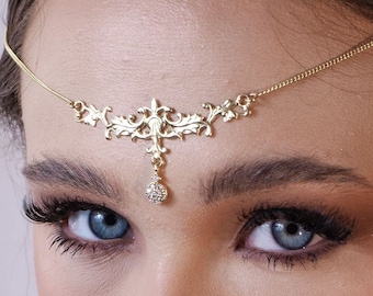 Bridal Forehead Jewelry. 18ct gold /Rose gold.   Bridal Jewelry.