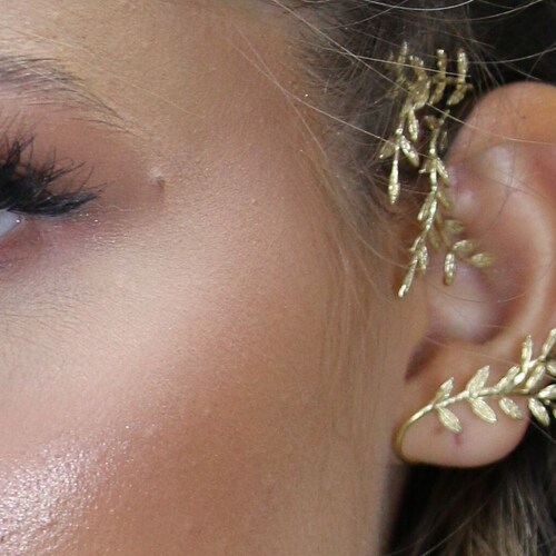 Leaves Ear Cuff Ear Jewelry Ear Climber Ear Wrap Ear Etsy