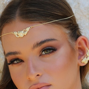 Bridal Forehead Jewelry. Daisy flowers, silver /18ct gold /Rose gold. Daisy Jewelry. Bridal Jewelry. image 1