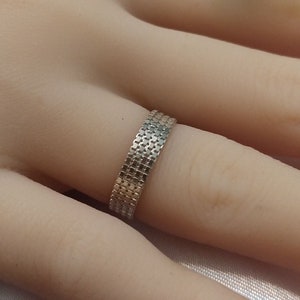 Sterling Silver Ring, Silver Chain Ring, Women 925 Ring, Dainty Ring, Silver Link Ring,4.6 mm. Valentine&#39;s gift