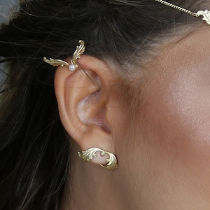 Wings Ear cuff , Ear Climber, and helix cuff ear -No Piercing Required!   bridal earrings, wedding earrings,  Gold ear