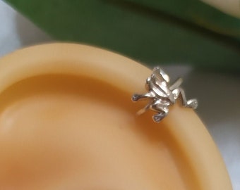 Frog  earring - Sterling Silver earring, Animal earring, stud earring ,cup earring ,unique design, handmade, contemporary,