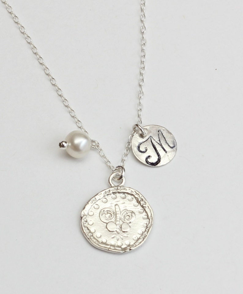 gift for mother holiday gift Coin Necklace Beautiful butterfly,sterling silver .mom gift birthday gift gift for mom mom birthday