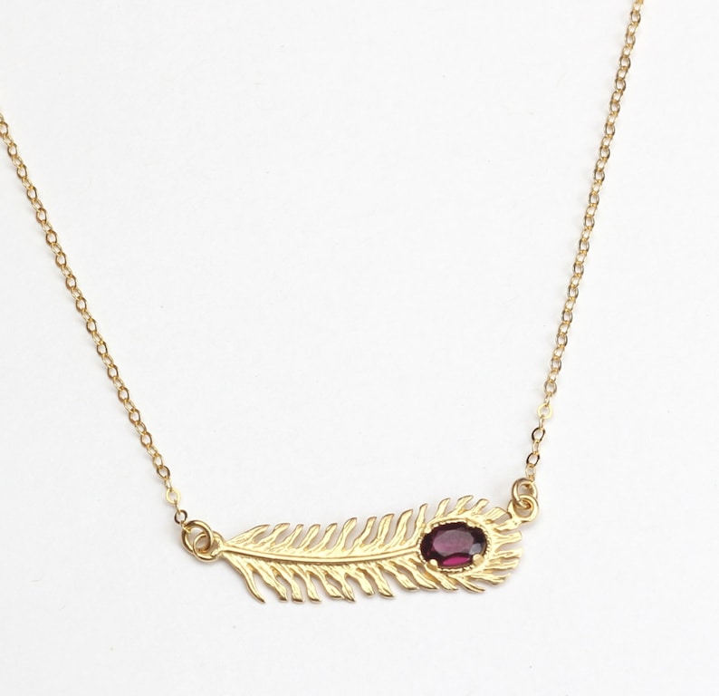 Layering feather Silver Feather Necklace Feather necklace set with Rhodonite sterling Silver or gold plated Feather Necklace