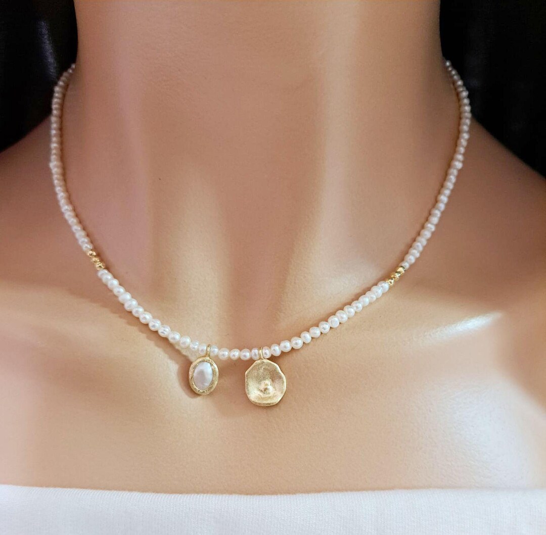 Twisted 18K Gold Vermeil Pearl Necklace