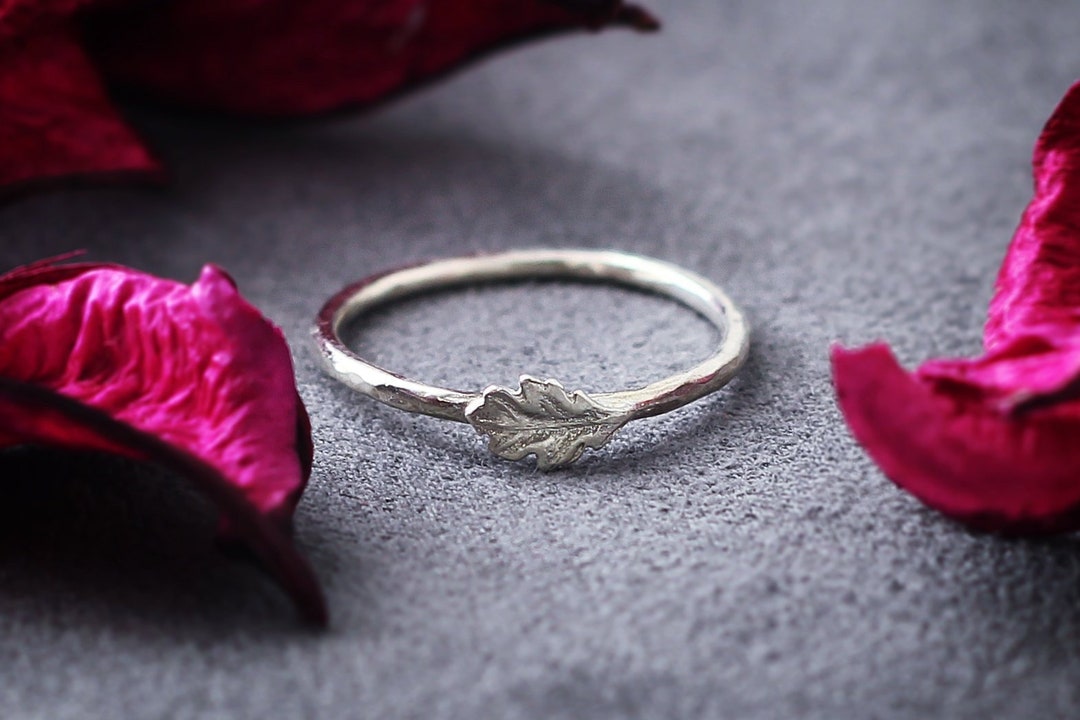 A Delicate Leaf Ring .925 Sterling Silver Ring, Leaf Ring